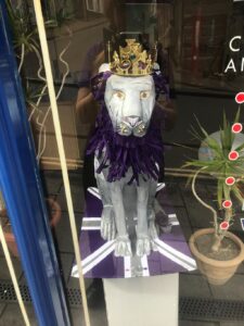 Silver & Purple Lion with Crown
